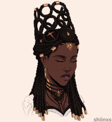 1girl arcane:_league_of_legends braids closed_eyes earrings hair_ornament mel_medarda shiinxs