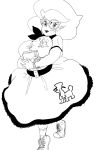  10s 1girl breasts dress female glasses idlecil monochrome pokemon pokemon_(game) pokemon_sm solo white_background wicke_(pokemon) 