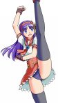  1girl asamiya_athena female king_of_fighters long_hair murasaki2007 open_mouth purple_hair school_uniform solo thigh-highs 