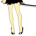  1girl bare_legs female high_heels katana kinako_(marubotan) simple_background siren siren_2 solo sword weapon white_background yagura_ichiko 