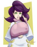  10s 1girl axlzerberus breasts green_eyes large_breasts pokemon pokemon_(game) pokemon_sm purple_hair solo wicke_(pokemon) 