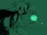  1girl artist_request cape female gloves green_background hairband lina_inverse long_hair looking_at_viewer magic monochrome slayers solo sorcerer 