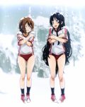  2girls akiyama_mio buruma cold crossed_arms gym_uniform hirasawa_yui k-on! multiple_girls snow 