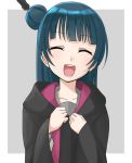  1girl blue_hair closed_eyes happy highres long_hair love_live! love_live!_sunshine!! smile tsushima_yoshiko 