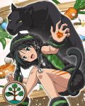  animal_ears big_cat cat_ears francesca_lucchini official_art panther solo strike_witches tail 