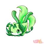  androgynous artist_request dragon furry green_eyes puzzle_&amp;_dragons simple_background solo white_background 