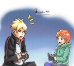  2boys bleach crossover hoodie jacket kurosaki_kazui multiple_boys naruto spoilers uzumaki_boruto 