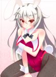  1girl :&lt; aq_interactive arcana_heart arcana_heart_3 artist_request blonde_hair blush bowtie breasts bunny_tail bunnysuit collar cuffs examu long_hair looking_at_viewer navel pantyhose rabbit_ears red_eyes small_breasts very_long_hair weiss 