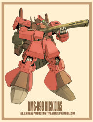  aeug art_study bazooka_(gundam) cable character_name commentary_request english_text green_eyes gundam machinery mecha mecha_focus mobile_suit one-eyed rick_dias robot science_fiction sketch viridian-c zeta_gundam zeta_gundam_define 