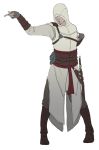  1boy altair_ibn_la-ahad assassin&#039;s_creed boots full_body gloves male_focus pants simple_background solo sword white_background 