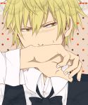  1boy blonde_hair bowtie durarara!! heiwajima_shizuo suit tuxedo yellow_eyes 