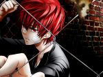  bandage katekayo_hitman_reborn! kozato_enma red_eyes redhead short_hair 