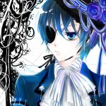  blue_eyes blue_hair ciel_phantomhive hat kuroshitsuji short_hair 