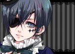  black_hair blue_eyes ciel_phantomhive eyepatch kuroshitsuji short_hair 