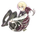  alois_trancy blonde_hair blue_eyes kuroshitsuji ribbon short_hair shorts thigh-highs 