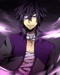  bandage eyepatch jacket purple_hair short_hair smile taito violet_eyes vocaloid 