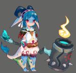  androgynous aqua_hair artist_request dragon full_body furry long_hair red_eyes simple_background solo 