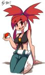  10s 1girl asuna_(pokemon) bigdead93 breasts female gym_leader nintendo poke_ball pokemon pokemon_oras redhead smile 