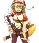  1girl anpolly armor green_hair open_mouth sekaiju_no_meikyuu shield short_hair simple_background sketch solo sword swordsman_(sekaiju) weapon 