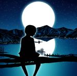  1boy 1girl harada_miyuki looking_at_another moon night outdoors stars tagme 