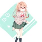  1girl breasts brown_hair glasses long_hair school_uniform seuyu_majin shiraishi_(tanakeda) solo tanaka-kun_wa_itsumo_kedaruge uniform 