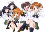  5girls akiyama_yukari girls_und_panzer isuzu_hana multiple_girls nishizumi_miho official_art reizei_mako school_uniform takebe_saori 