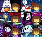  androgynous armor black_hair blue_eyes bone brown_hair closed_eyes cup energy_spear extra_arms extra_eyes eyelashes eyepatch fangs frisk_(undertale) furry gloves glowing glowing_eye graph grin hair_over_one_eye hair_ribbon heart horns insect_girl jacket knife mettaton mettaton-ex mettaton_ex monster muffet muffet&#039;s_pet one_eye_closed open_mouth papyrus_(undertale) pie polearm ponytail purple_skin red_eyes redhead ribbon sans scarf sharp_teeth shirt short_twintails skeleton skull smile snow spear spider_girl spoilers striped striped_shirt teacup teeth tongue tongue_out toriel twintails undertale undyne unoobang weapon yellow_sclera yellow_teeth 