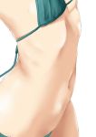  1girl bikini close-up flat_chest highres navel niwatazumi original ribs simple_background solo stomach swimsuit white_background 