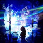  1girl abstract_background female from_side harada_miyuki solo upper_body 