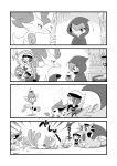  10s 1boy 4koma bano_akira comic delcatty delphox dropping gardevoir greyscale monochrome pokemon pokemon_(creature) pokemon_(game) pokemon_oras salamence smirk translation_request tripping yuuki_(pokemon) yuuki_(pokemon)_(remake) 