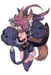  1girl animal_ears black_legwear bow cropped_legs detached_sleeves fate/extra fate_(series) fox_ears fox_tail hair_bow japanese_clothes obi pink_hair sash side_slit simple_background solo tail talisman tamamo_(fate)_(all) tamamo_no_mae_(fate) tangamja thigh-highs white_background wide_sleeves yellow_eyes 