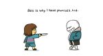  animated animated_gif bad_end brown_hair closed_eyes english frisk_(undertale) grin hands_in_pockets hood hooded_jacket jacket knife pointing pointing_weapon red_eyes sans shirt shorts simple_background skeleton slippers smile spoilers standing striped striped_shirt undertale unoobang white_background 