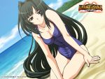  black_hair grey_eyes hal kusanagi_mikoto long_hair one-piece_swimsuit success swimsuit swimsuit very_long_hair wallpaper wrestle_angels wrestle_angels_survivor 