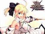  1girl artoria_pendragon_(all) fate/unlimited_codes fate_(series) holding_sword holding_weapon saber_lily solo sword tagme weapon white 