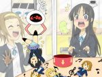  akiyama_mio blush chibi hirasawa_yui k-on! kotobuki_tsumugi panties seifuku striped_panties tainaka_ritsu underwear 