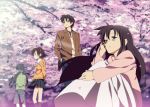  5_centimeters_per_second byousoku_5_centimetre character_request cherry_blossoms nagareboshi shinohara_akari sumita_kanae toono_takaki 