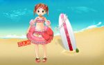  1girl beach bikini bikini_skirt cute floral_print ichigo_mashimaro innertube loli moe ocean sandals sunglasses surfboard swimsuit tagme 