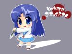  asakura_ryouko blue_eyes blue_hair chibi knife suzumiya_haruhi_no_yuuutsu 