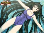  armpits black_hair breasts cleavage dutch_angle grey_eyes hal kusanagi_mikoto long_hair one-piece_swimsuit outstretched_arms solo spread_arms success swimsuit swimsuit very_long_hair wallpaper water wet wrestle_angels wrestle_angels_survivor 