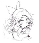  highres long_hair monochrome nanohito reiuji_utsuho sketch smile touhou traditional_media wings 