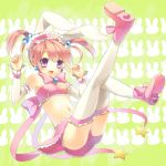  bunny_ears detached_sleeves garters hair_bobbles hair_ornament hairband hamamo rabbit_ears shoes short_twintails thigh-highs thighhighs twintails v 