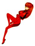  blue_eyes feet green_eyes hairclip highres long_hair lying neon_genesis_evangelion plugsuit ponytail realistic red red_hair redhead simple_background souryuu_asuka_langley stare thighs wrench_(pixiv) 