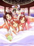  akamatsu_ken antenna_hair aoyama_motoko blonde_hair brown_hair china_dress chinese_clothes fujisawa_mizuho kaolla_su konno_mitsune long_hair love_hina lying maehara_shinobu multiple_girls narusegawa_naru on_bed orange_hair otohime_mutsumi pajamas pillow_fight sarah_mcdougal short_hair tama_(love_hina) turtleneck urashima_haruka wink 