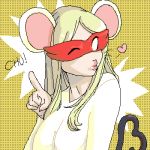  blonde_hair bodysuit breasts heart large_breasts long_hair lowres mask mouse_ears ms._mowz ms_mowz nintendo oekaki paper_mario paper_mario:_the_thousand-year_door personification super_mario_bros. wink 