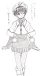  bakufu boots fuu_(futian) hat highres idolmaster kikuchi_makoto leggings monochrome pantyhose short_hair sketch solo sweater 