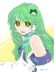 bakufu fuu_(futian) green_hair hair_ornament kochiya_sanae long_hair snake touhou yellow_eyes 