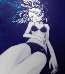  bikini black_hair blue grey_eyes hands kawazu monochrome original swimsuit underwater 