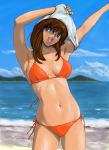  bikini dead_or_alive funky-harem hitomi shiny shiny_skin shu-z sky swimsuit undressing water 