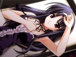  black_hair car dress game_cg gothic lying red_eyes source_request 