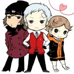  amada_ken aragaki_shinjirou bad_id beanie brown_hair hat motsu_(mot) persona persona_3 sanada_akihiko white_hair 